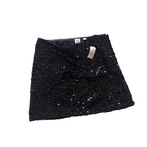 Gap Kids Girls Black Sequin Mini Skirt Size 10 Plus New With Tags
